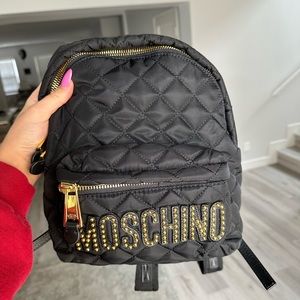 Moschino mini backpack! Gold detailing